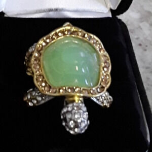 New Turtle Tortoise Rhinestone Cocktail Ring 7, 8, 10